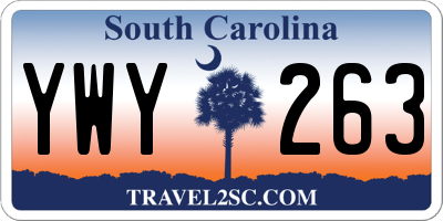 SC license plate YWY263