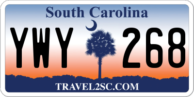 SC license plate YWY268