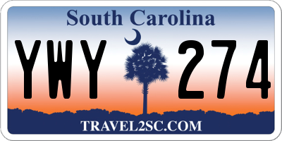 SC license plate YWY274