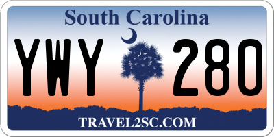 SC license plate YWY280