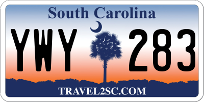 SC license plate YWY283