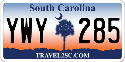 SC license plate YWY285