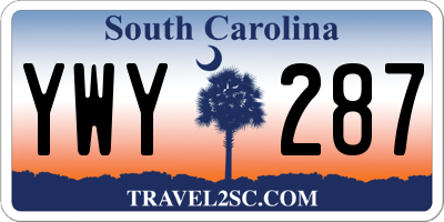 SC license plate YWY287