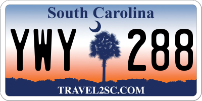 SC license plate YWY288