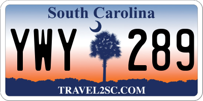 SC license plate YWY289