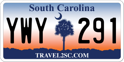 SC license plate YWY291