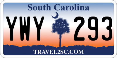 SC license plate YWY293