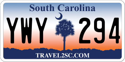 SC license plate YWY294