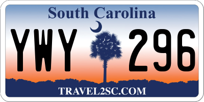 SC license plate YWY296