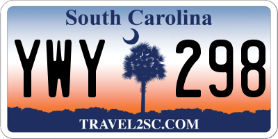 SC license plate YWY298