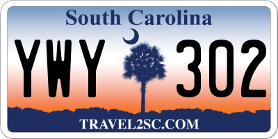 SC license plate YWY302