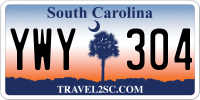 SC license plate YWY304