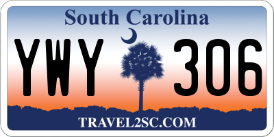 SC license plate YWY306