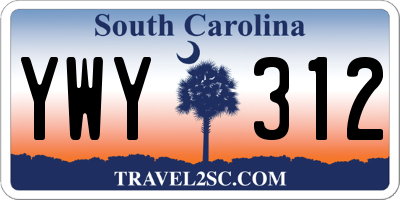 SC license plate YWY312