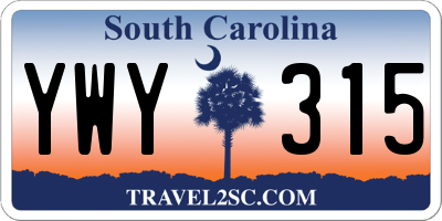 SC license plate YWY315