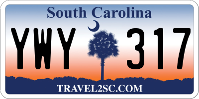 SC license plate YWY317
