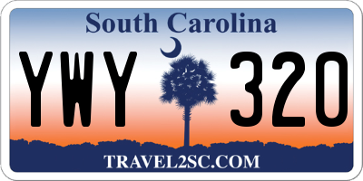 SC license plate YWY320