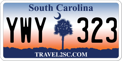 SC license plate YWY323