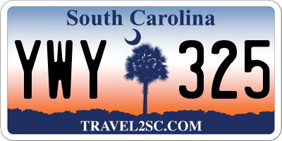SC license plate YWY325
