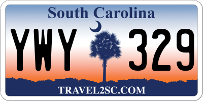 SC license plate YWY329