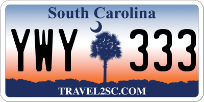 SC license plate YWY333