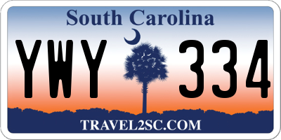 SC license plate YWY334