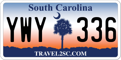 SC license plate YWY336