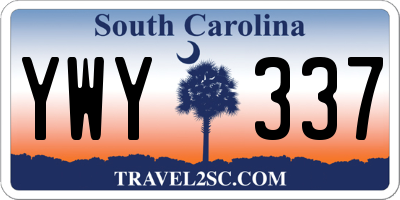 SC license plate YWY337