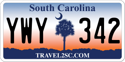SC license plate YWY342