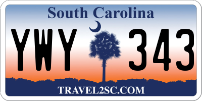 SC license plate YWY343