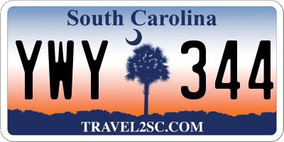 SC license plate YWY344