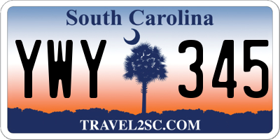 SC license plate YWY345