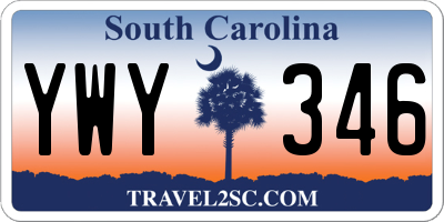 SC license plate YWY346