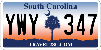 SC license plate YWY347