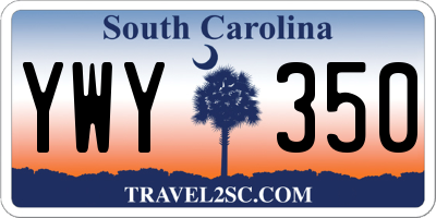 SC license plate YWY350