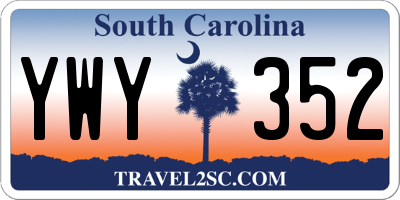 SC license plate YWY352