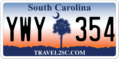 SC license plate YWY354