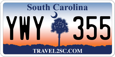 SC license plate YWY355