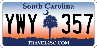 SC license plate YWY357
