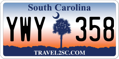 SC license plate YWY358