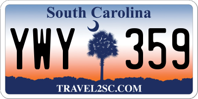 SC license plate YWY359
