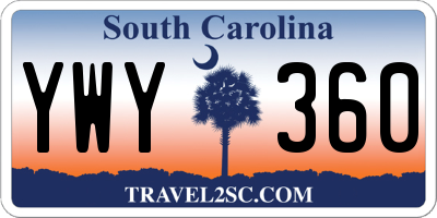 SC license plate YWY360