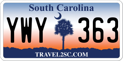 SC license plate YWY363