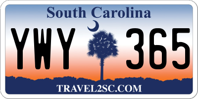SC license plate YWY365