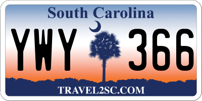 SC license plate YWY366