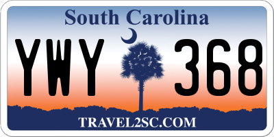 SC license plate YWY368