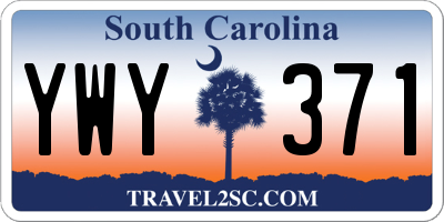 SC license plate YWY371
