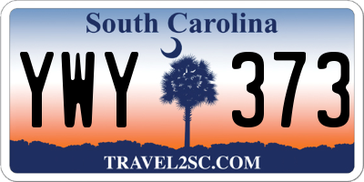 SC license plate YWY373