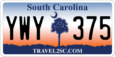 SC license plate YWY375