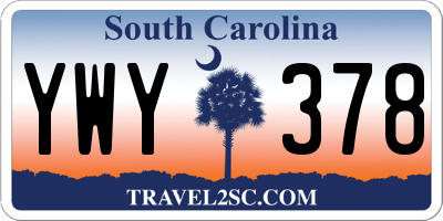 SC license plate YWY378